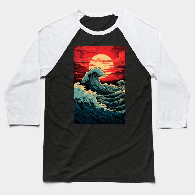 Wave Baseball T-Shirt by ananastya